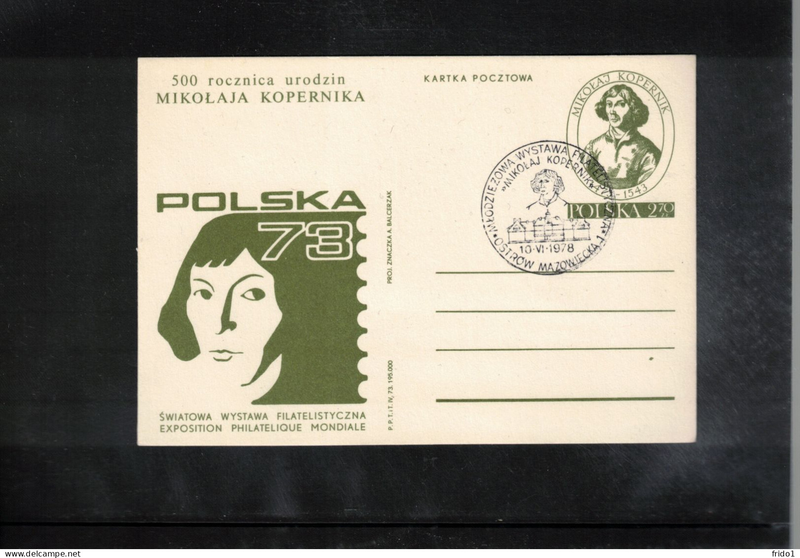 Poland/ Polska 1978 Astronomy 500th Anniversary Of Birth Of Nicolaus Kopernikus - Philatelic Exhibition - Astronomie