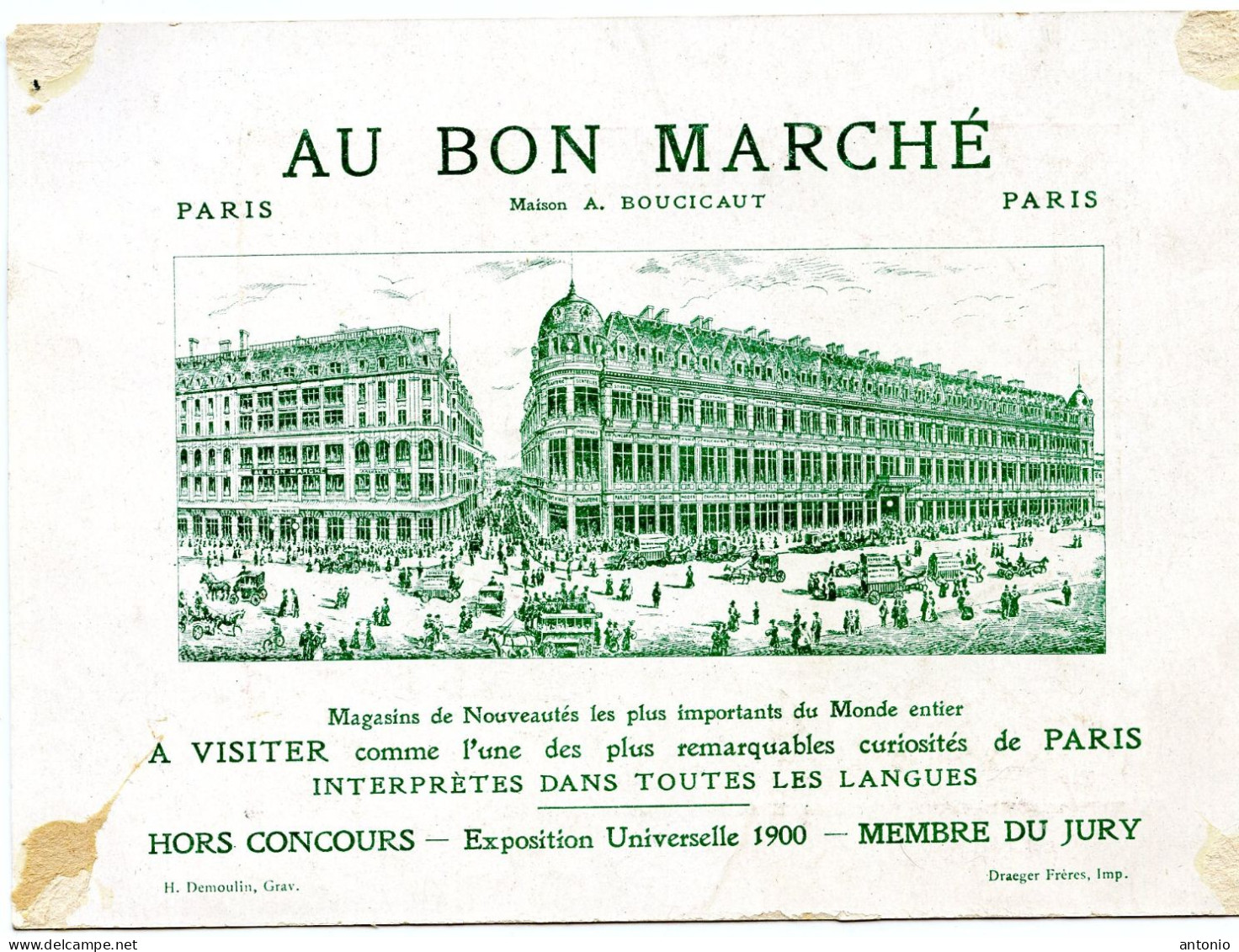 CHROMO AU BON MARCHE SCENES INTIMES - L'OECONOME - Au Bon Marché