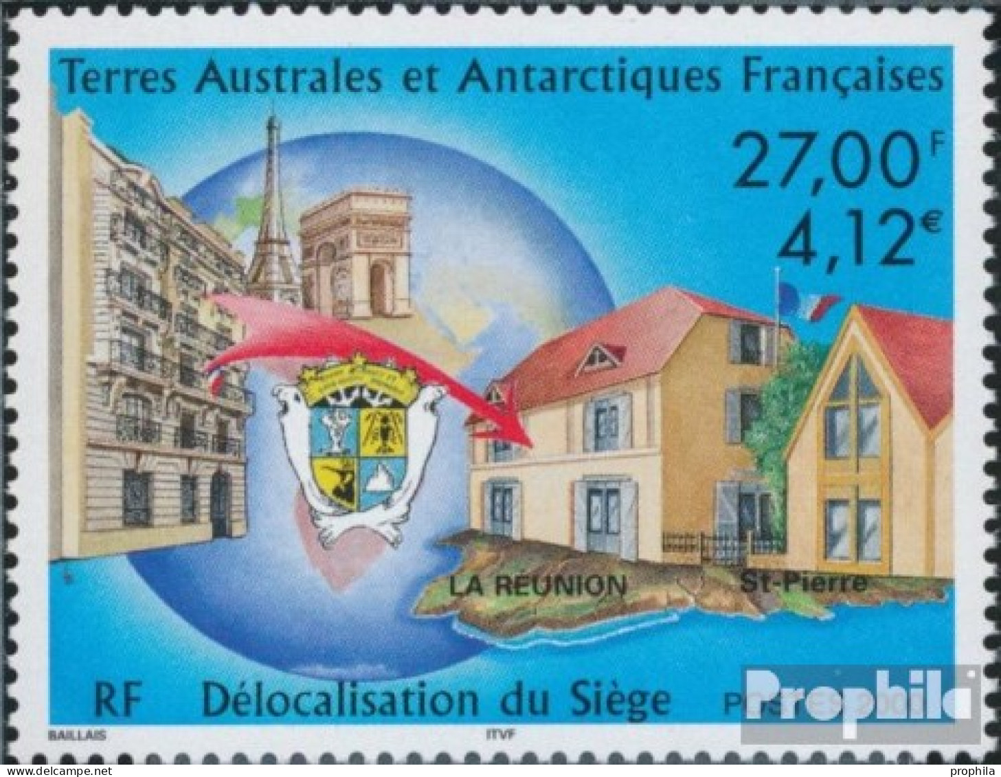 Französ. Gebiete Antarktis 438 (kompl.Ausg.) Postfrisch 2000 Verlegung Des Verwaltungssitzes - Neufs
