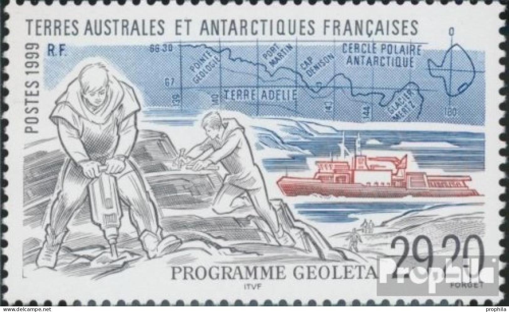 Französ. Gebiete Antarktis 399 (kompl.Ausg.) Postfrisch 1999 Geoleta Adelieland - Ungebraucht