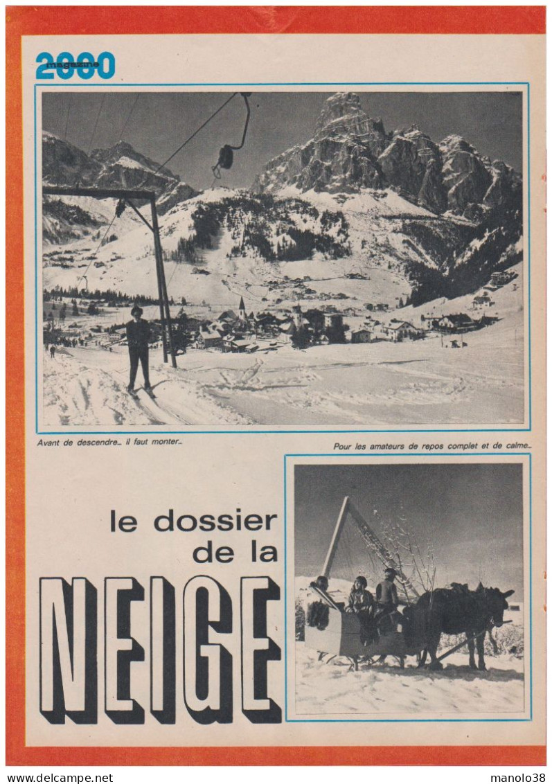 Magazine 2000. Dossier Tintin N° 2. La Neige. Sport D'hiver. Reportages. 1971. - Documentos Históricos