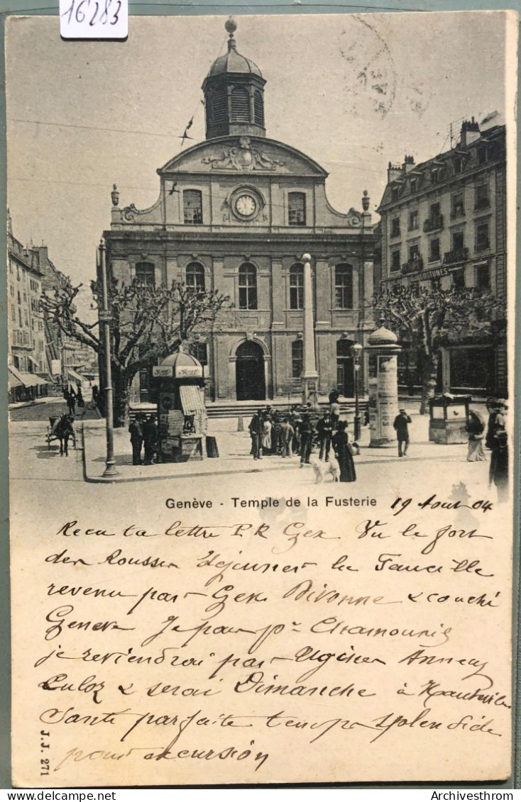 Genève - Temple De La Fusterie - Attroupement Entre Le Kiosque Et La Colonne Morris (16'283) - Genève