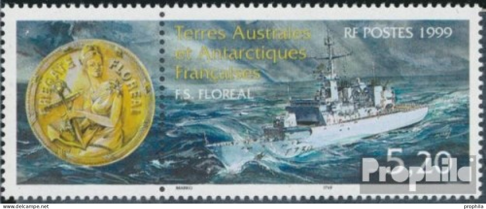 Französ. Gebiete Antarktis 393Zf Mit Zierfeld (kompl.Ausg.) Postfrisch 1999 Schiffe - Unused Stamps