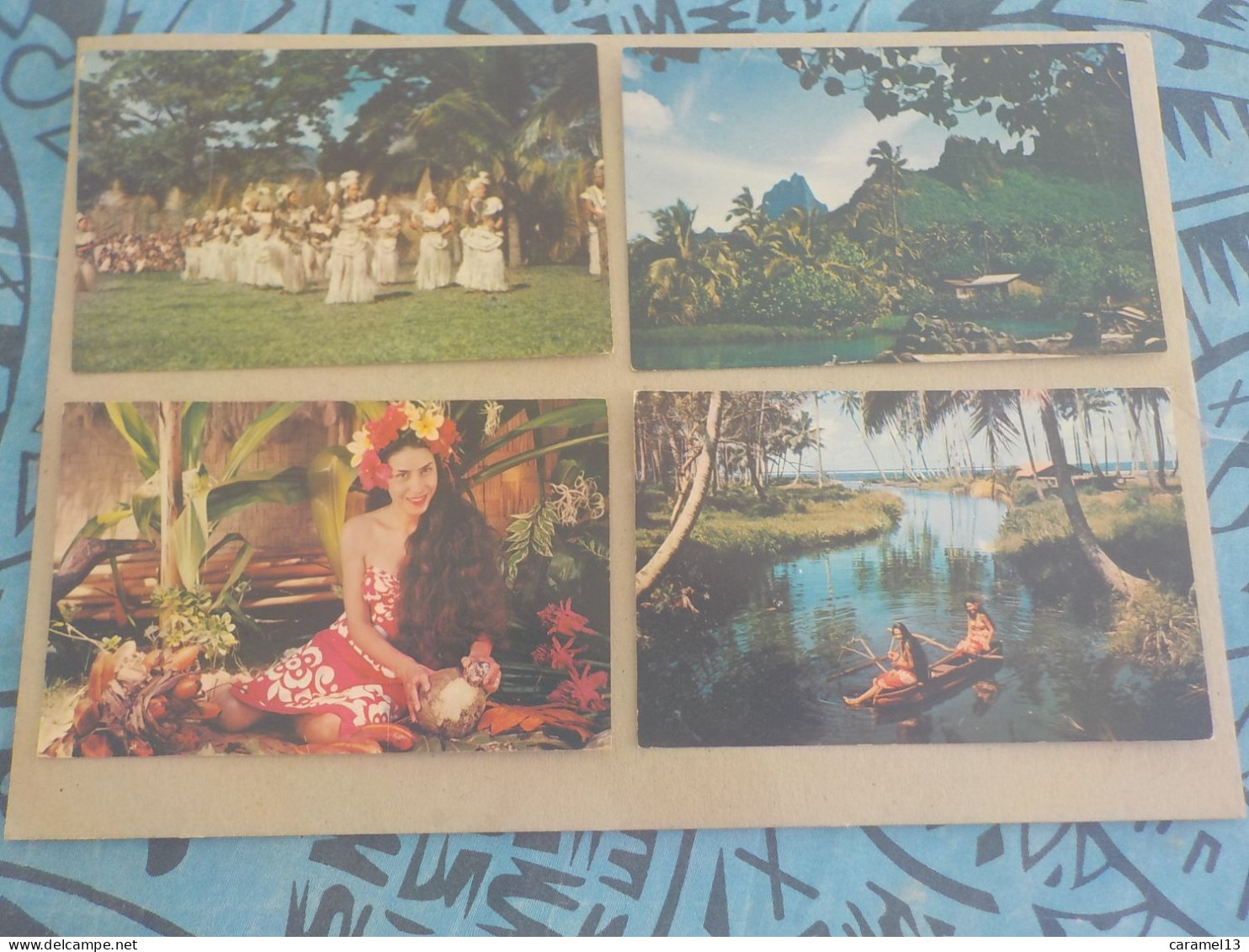 CPSM -  AU PLUS RAPIDE - POLYNESIE FRANCAISE - TAHITI   - 4 CARTES   - FORMAT CPA - Polinesia Francesa