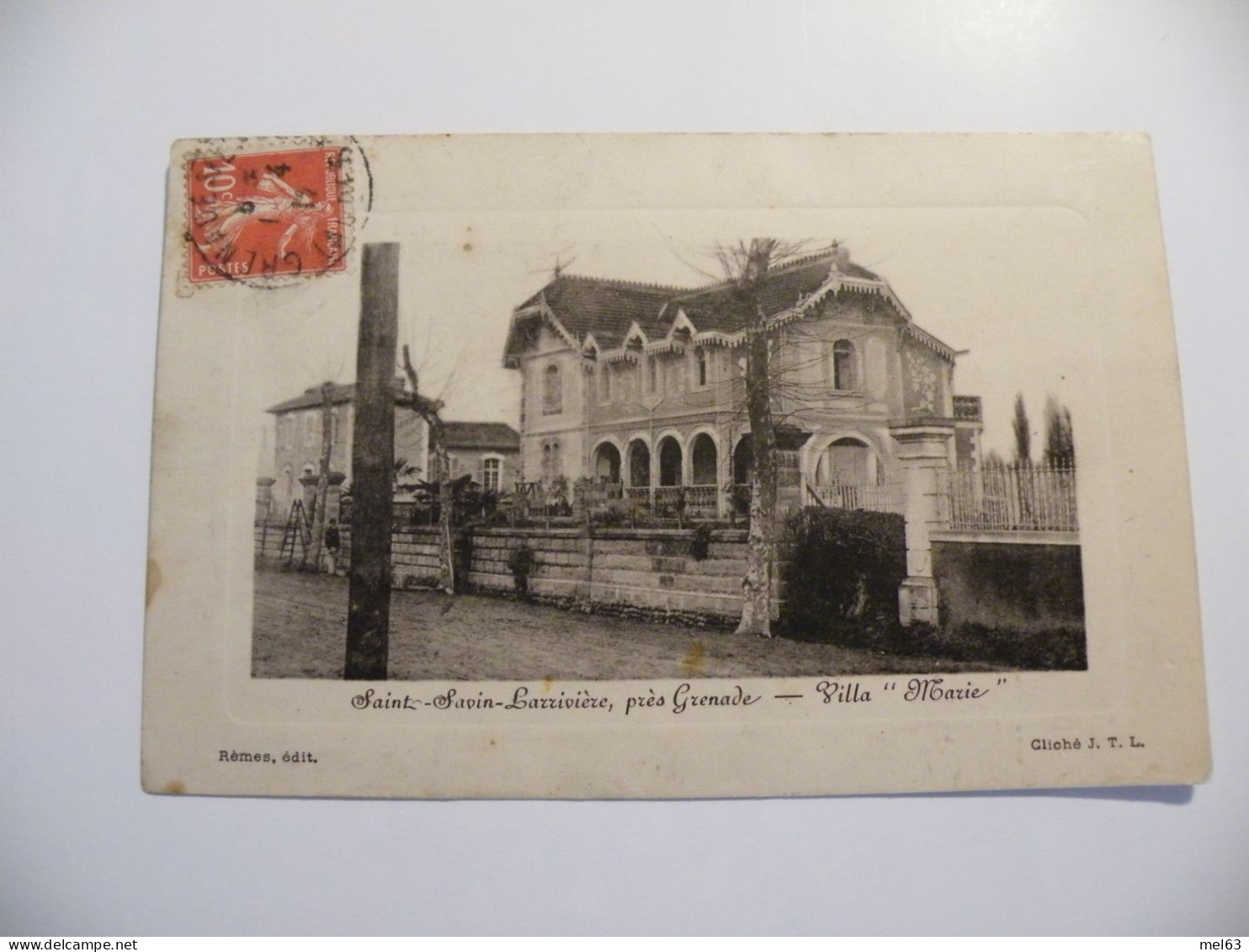 A546 . CPA. 40. SAINT-SAVIN-LARRIVIERE,près Grenade . (Landes). Villa Marie. .beau Plan Animé. écrite & Voyagée 1912 - Autres & Non Classés