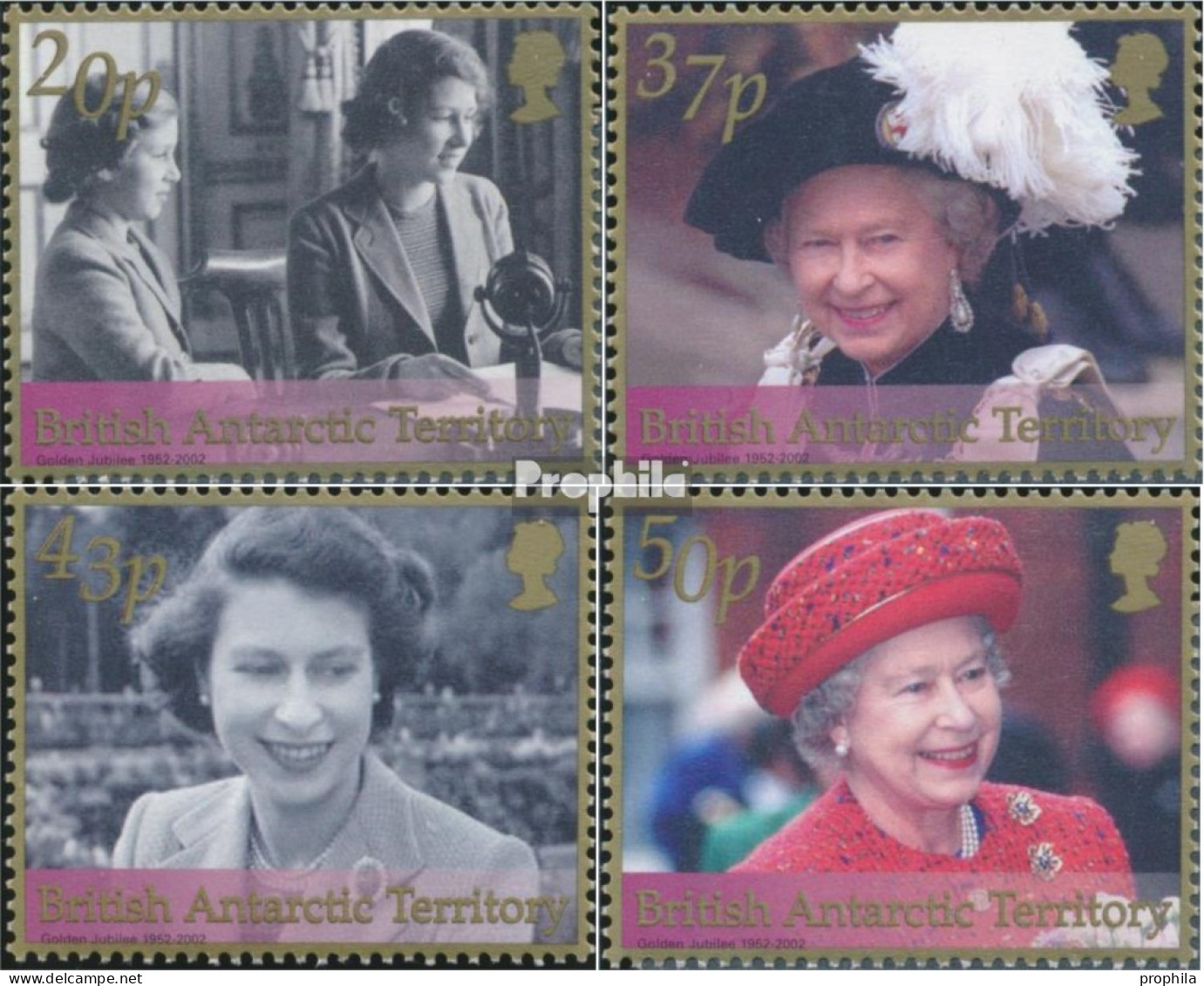 Britische Gebiete Antarktis 325-328 (kompl.Ausg.) Postfrisch 2002 Königin Elisabeth II. - Neufs