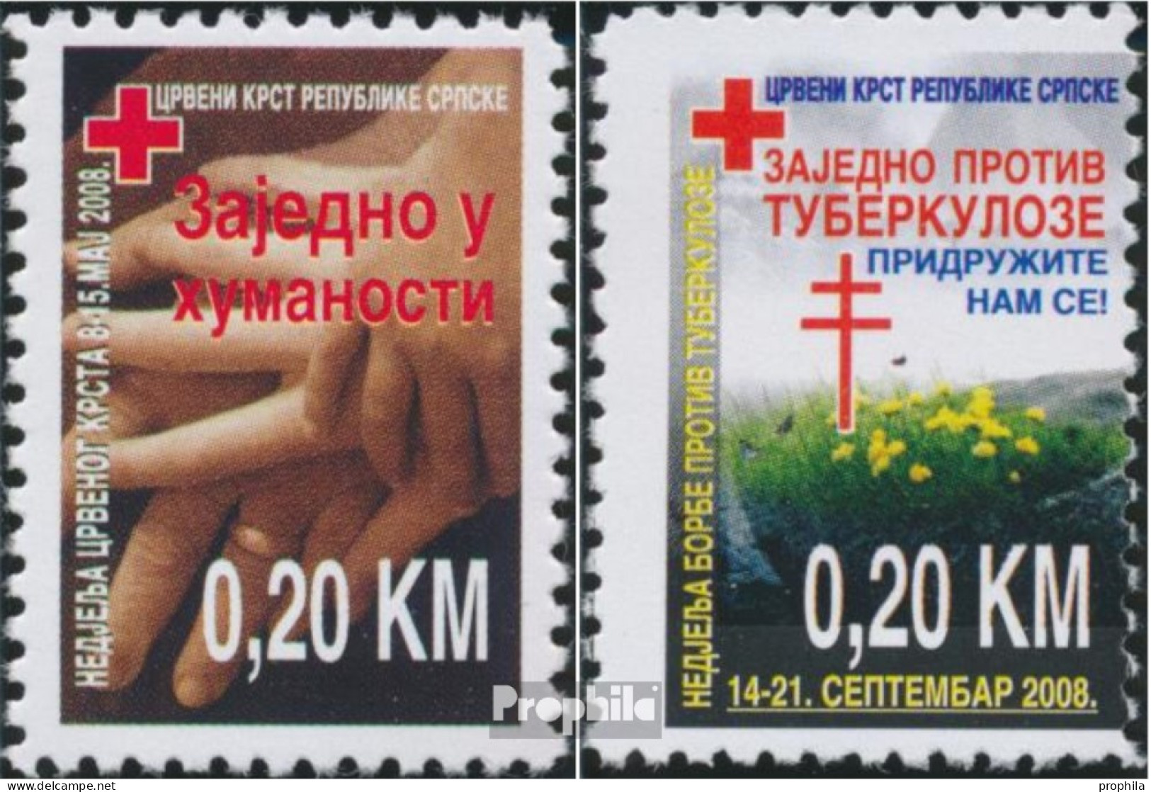 Bosnien - Serbische Republ. Z22A,Z23A (kompl.Ausg.) Zwangszuschlagsmarken Postfrisch 2008 Rotes Kreuz - Serbia