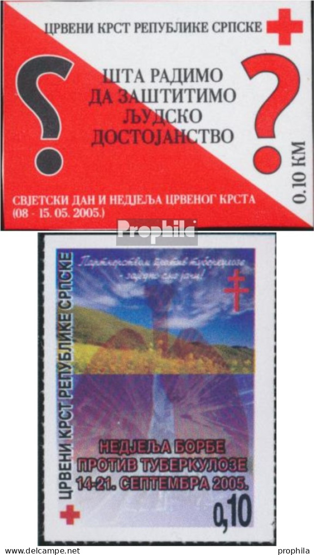 Bosnien - Serbische Republ. Z16,Z17A (kompl.Ausg.) Zwangszuschlagsmarken Postfrisch 2005 Rotes Kreuz - Serbia