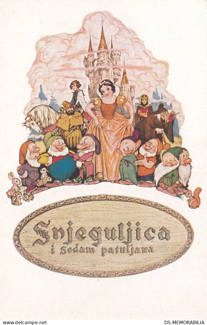 Disney Snow White And Seven Dwarfs Old Postcard Ca.1930 - Otros & Sin Clasificación