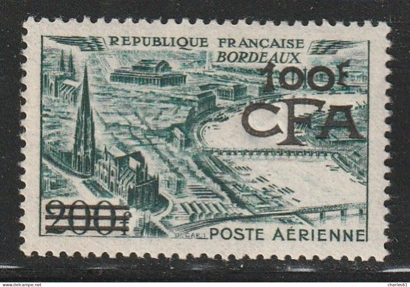 REUNION - P.A N°49 ** (1951) Bordeaux - Poste Aérienne