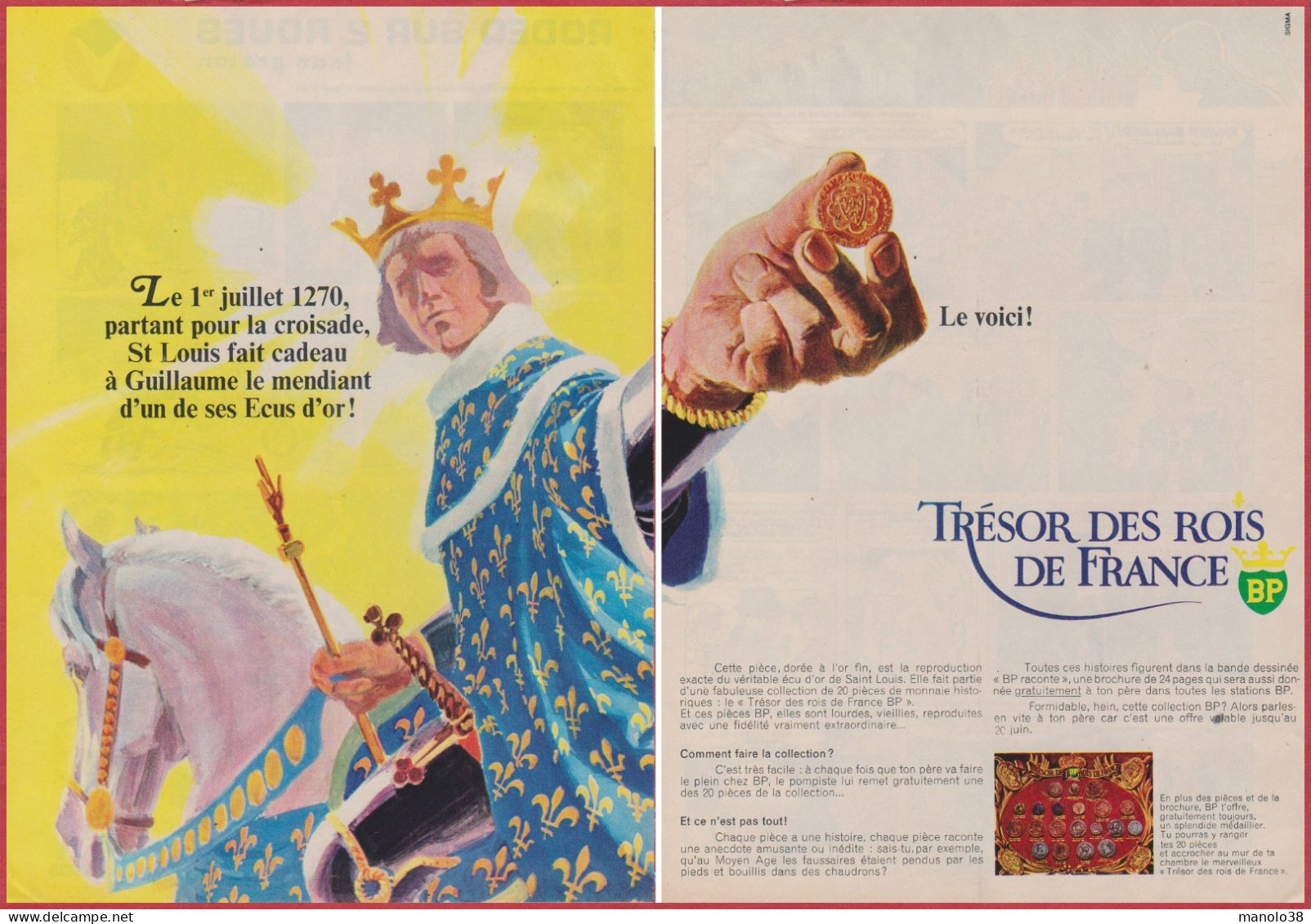 Trésor Des Rois De France Chez BP. British Petroleum. Essence. Sté Pétrolière. 1970. - Advertising