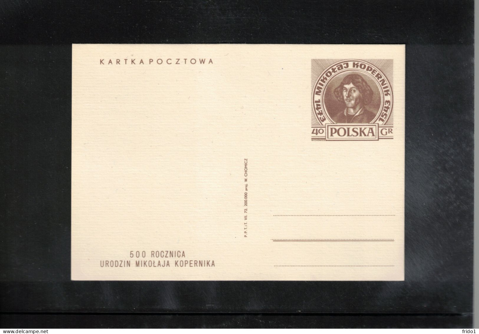 Poland/ Polska 1972 Astronomy - 500th Anniversary Of Birth Of Nicolaus Kopernikus Interesting Postcard - Astronomy