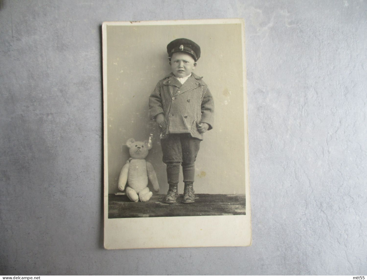 CARTE PHOTO ENFANT EN PLEURS AVEC SON NOUNOURS OURS - Sonstige & Ohne Zuordnung