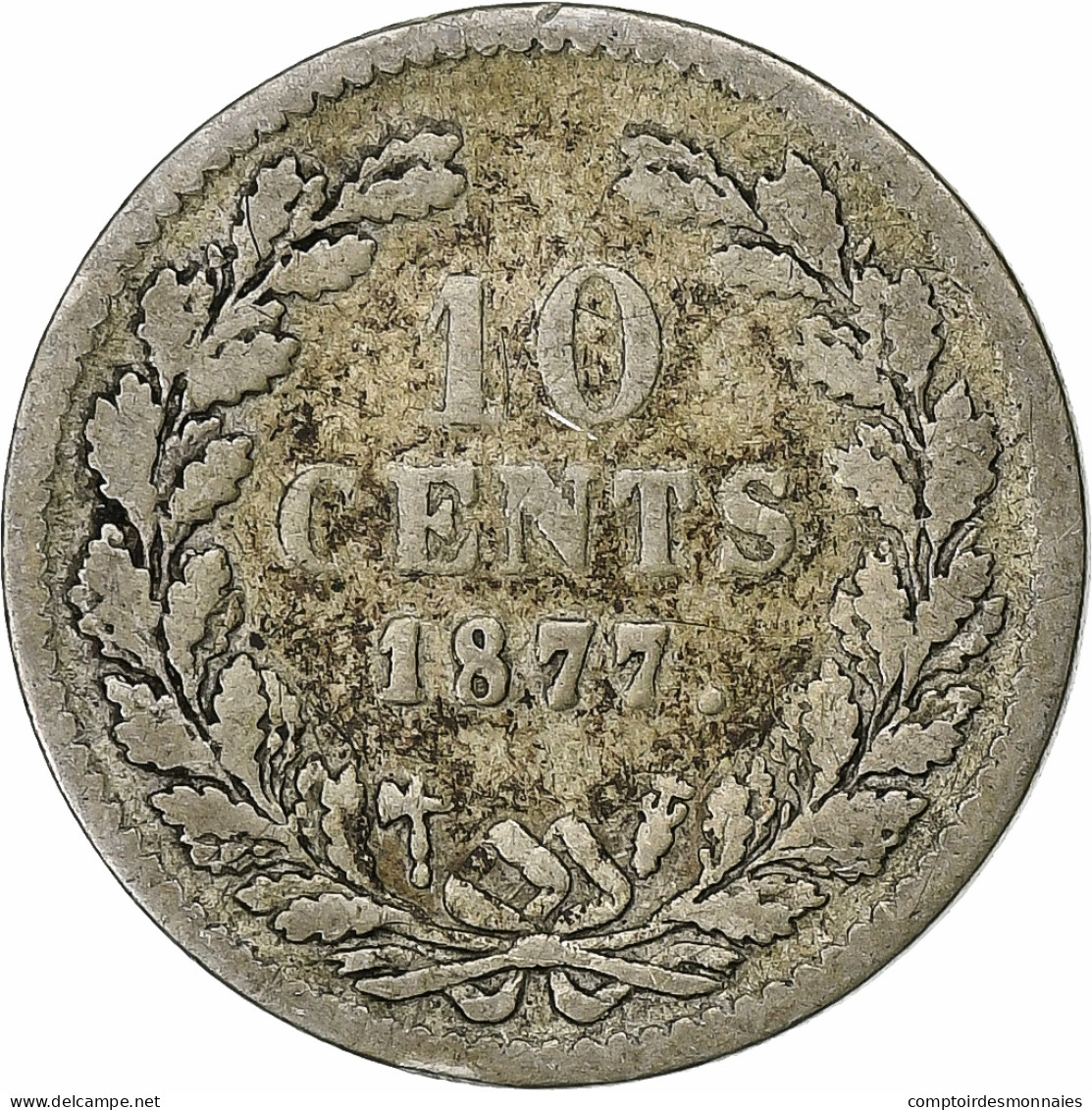 Pays-Bas, William III, 10 Cents, 1877, Argent, B+, KM:80 - 1849-1890: Willem III.