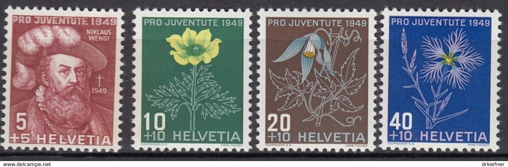 SCHWEIZ  541-544,  Postfrisch **, Pro Juventute 1949, Alpenblumen - Neufs