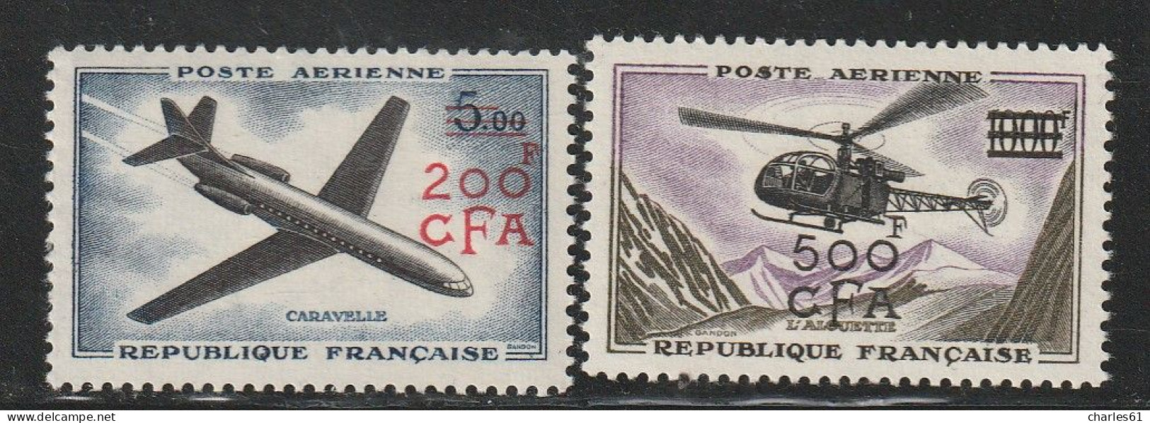 REUNION - P.A N°56/7 ** (1957-58) Prototypes - Luchtpost