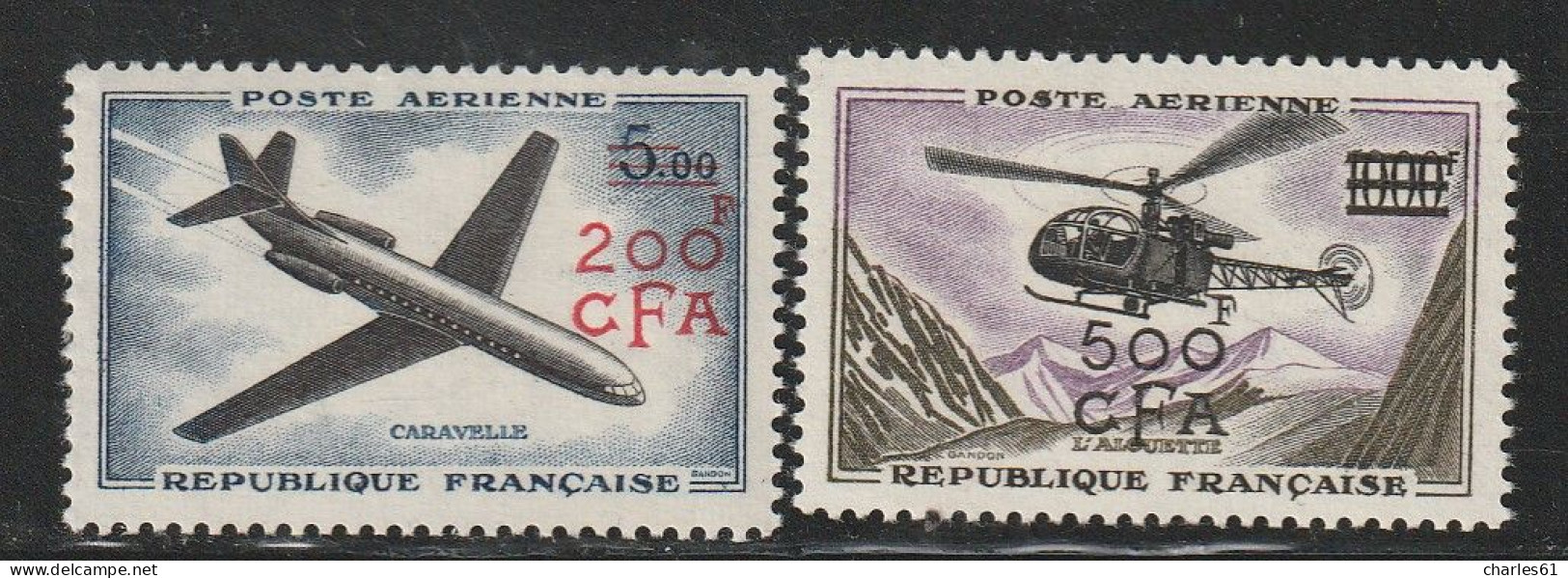 REUNION - P.A N°56/7 ** (1957-58) Prototypes - Airmail