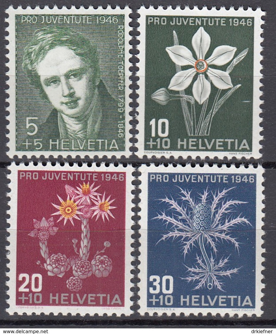 SCHWEIZ  475-478, Postfrisch **, Pro Juventute 1946, Alpenblumen - Unused Stamps