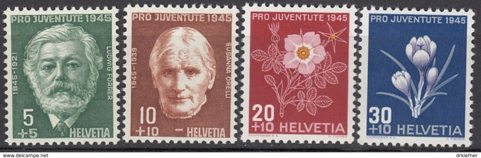SCHWEIZ  465-468,  Postfrisch **, Pro Juventute 1945, Alpenblumen - Ungebraucht