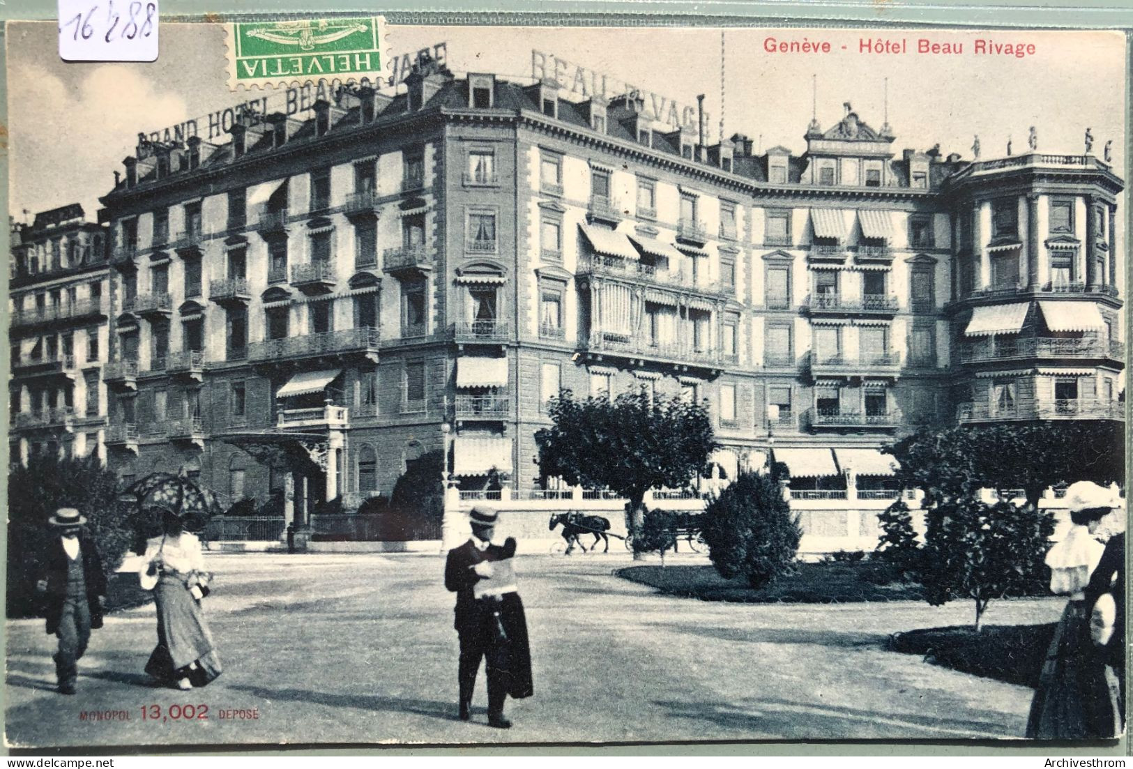 Genève - Grand Hôtel Beau-Rivage - Char Hippomobile, Passants (16'288) - Genève