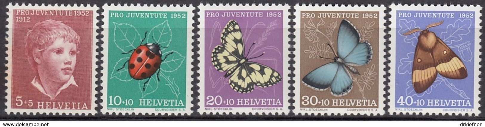 SCHWEIZ  575-579,  Postfrisch **, Pro Juventute 1952, Insekten - Ungebraucht