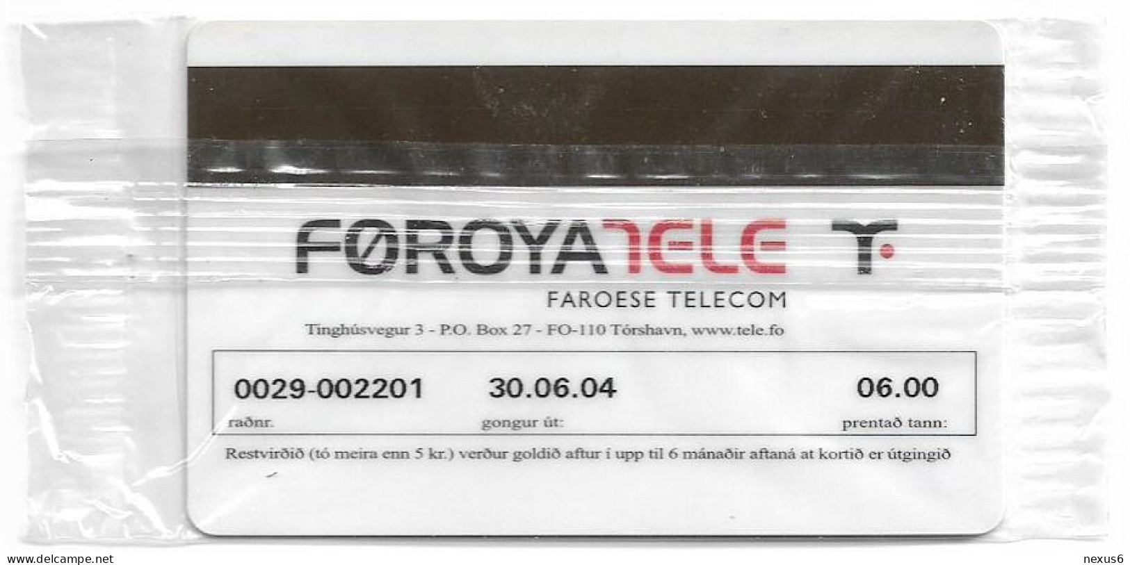 Faroe - Faroese Telecom (Magnetic) - Christianity 1000 Years #2, 06.2000, 50Kr, 15.000ex, NSB - Faeroër