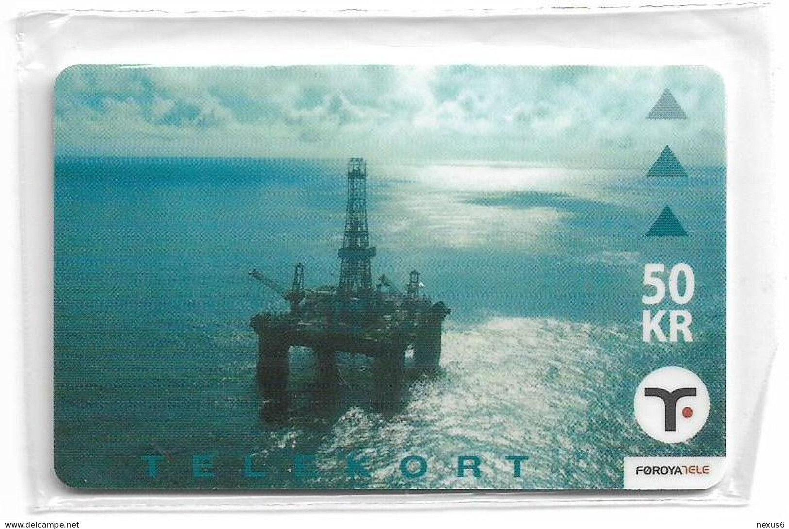 Faroe - Faroese Telecom (Magnetic) - Off-Shore Rig, 10.2001, 50Kr, 20.000ex, NSB - Faroe Islands