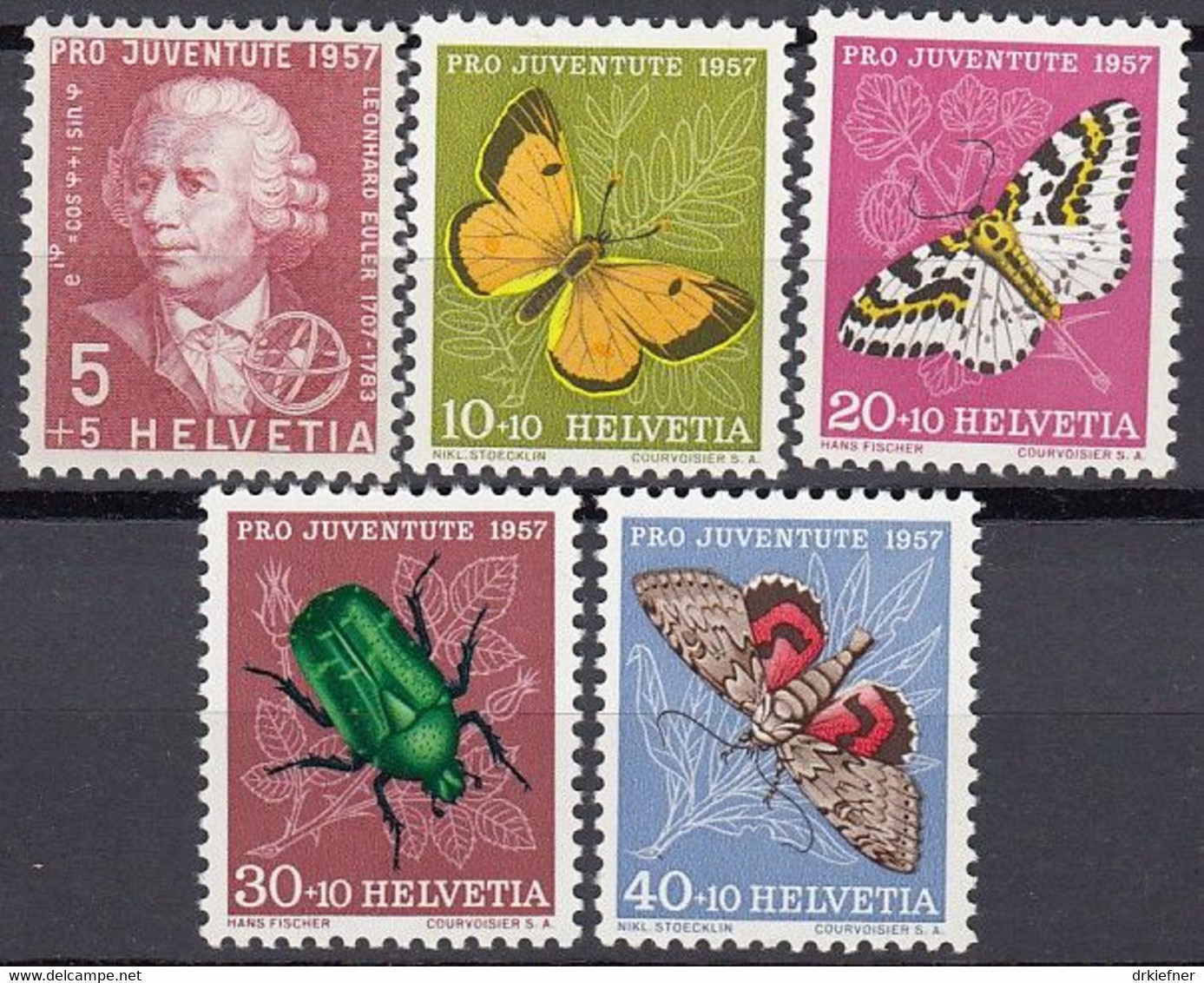 SCHWEIZ  648-652,  Postfrisch **, Pro Juventute 1957, Insekten - Unused Stamps