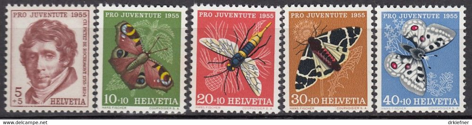 SCHWEIZ  618-622,  Postfrisch **, Pro Juventute 1955, Insekten - Ungebraucht