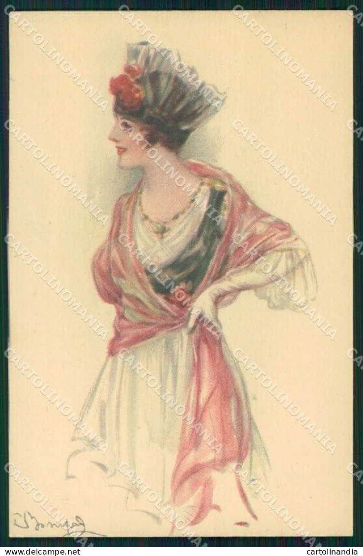 Artist Signed Sergio Bompard Glamour Lady Serie 956-4 AK Cartolina XP6886 - Other & Unclassified