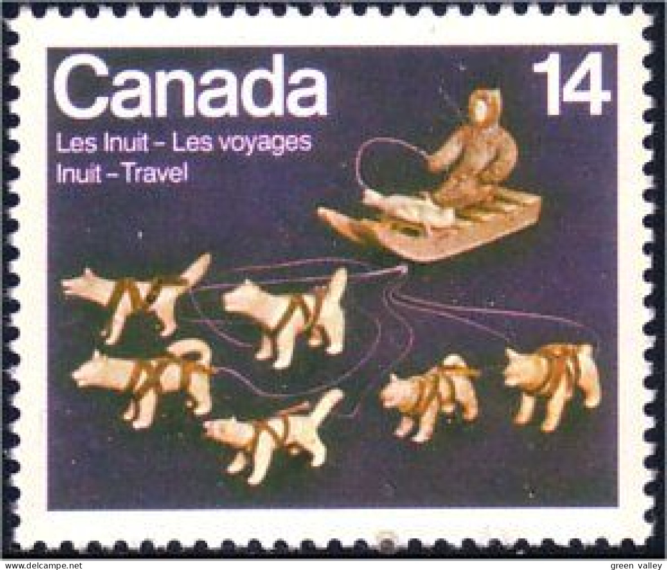 (C07-72c) Canada Voyages Inuit Travels Dog Sled Traineau Chiens MNH ** Neuf SC - Chiens