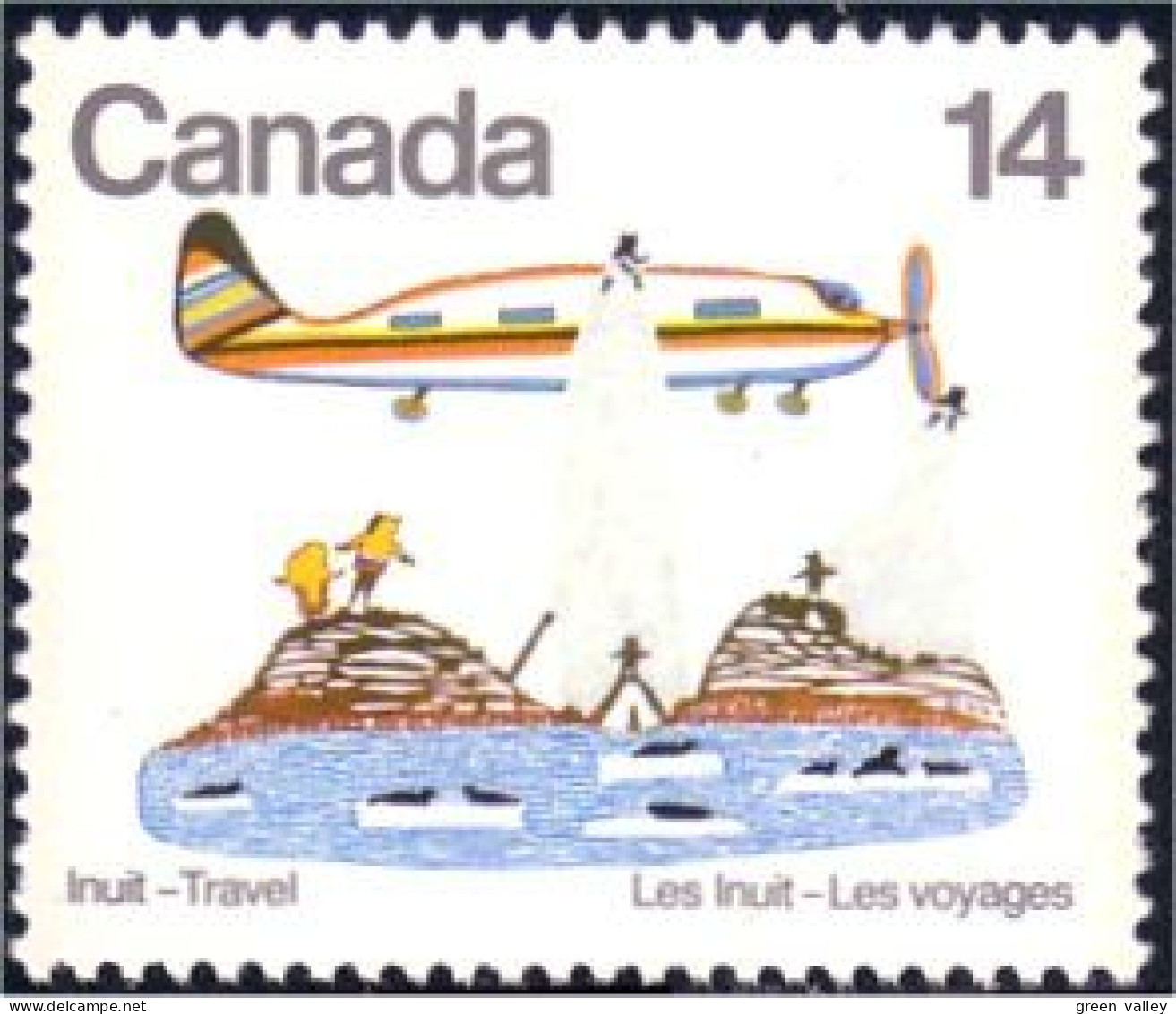 (C07-71a) Canada Voyages Inuit Travels Airplane Avion MNH ** Neuf SC - Nuevos