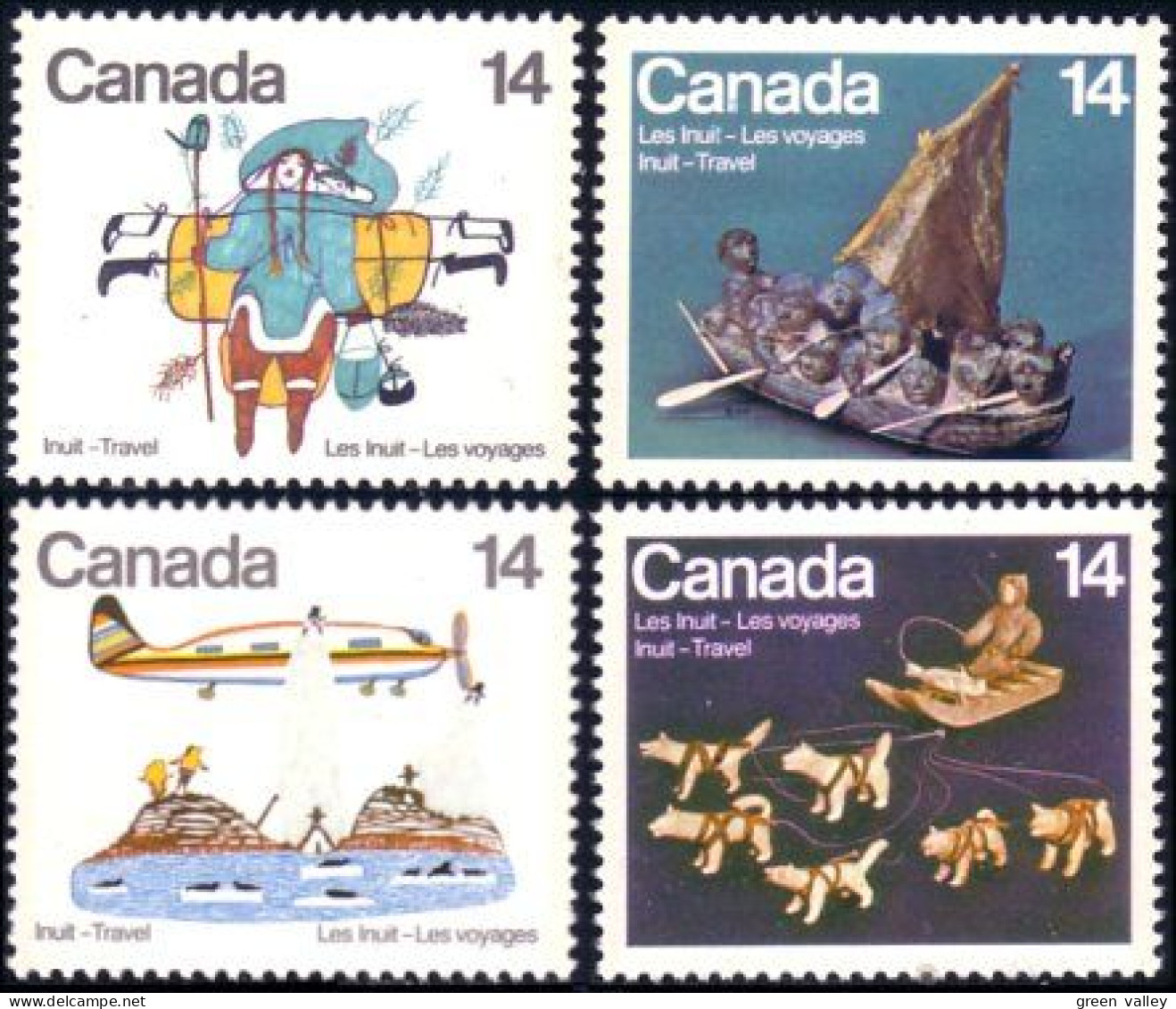 (C07-69-72b) Canada Voyages Inuit Travels MNH ** Neuf SC - Indianen