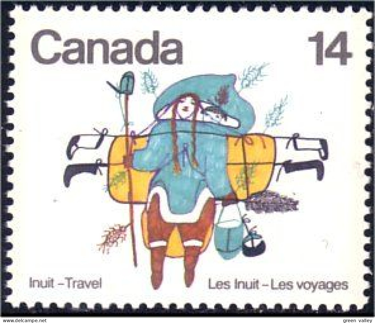 (C07-69b) Canada Voyages Inuit Travels Walking Marche MNH ** Neuf SC - Indiani D'America