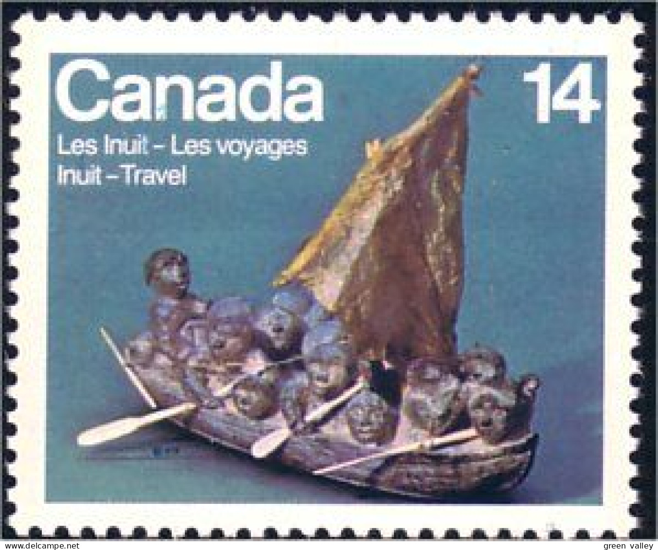 (C07-70b) Canada Voyages Inuit Travels Sailing Voile MNH ** Neuf SC - Indiani D'America