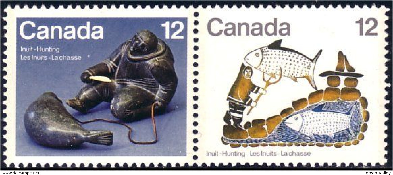 (C07-49ab) Canada Hunter Chasse Peche Fishing MNH ** Neuf SC - Indiens D'Amérique
