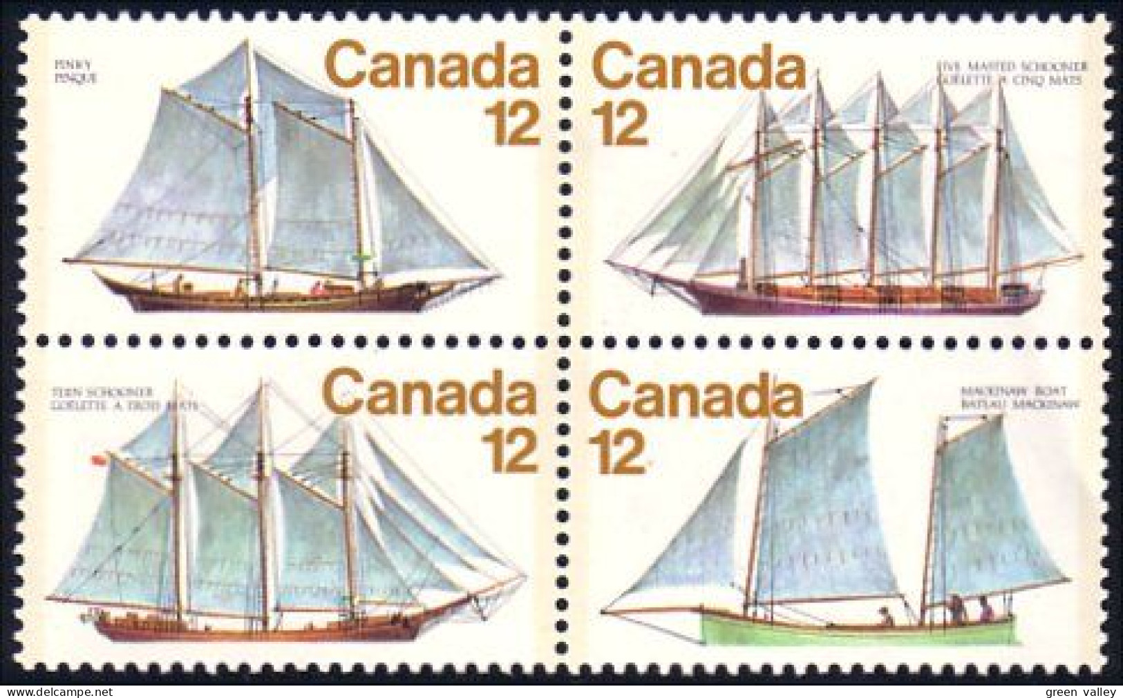 (C07-47ab) Canada Voiliers Sailing Ships Se-tenant MNH ** Neuf SC - Barche