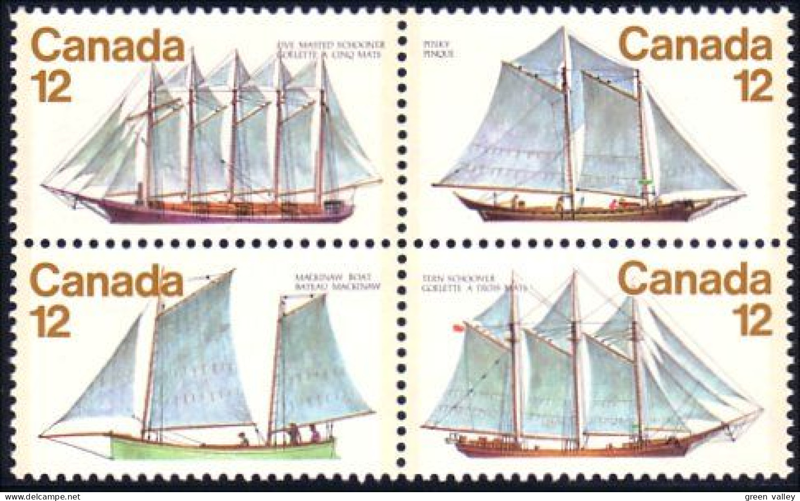 (C07-46ab) Canada Voiliers Sailing Ships Se-tenant MNH ** Neuf SC - Barcos