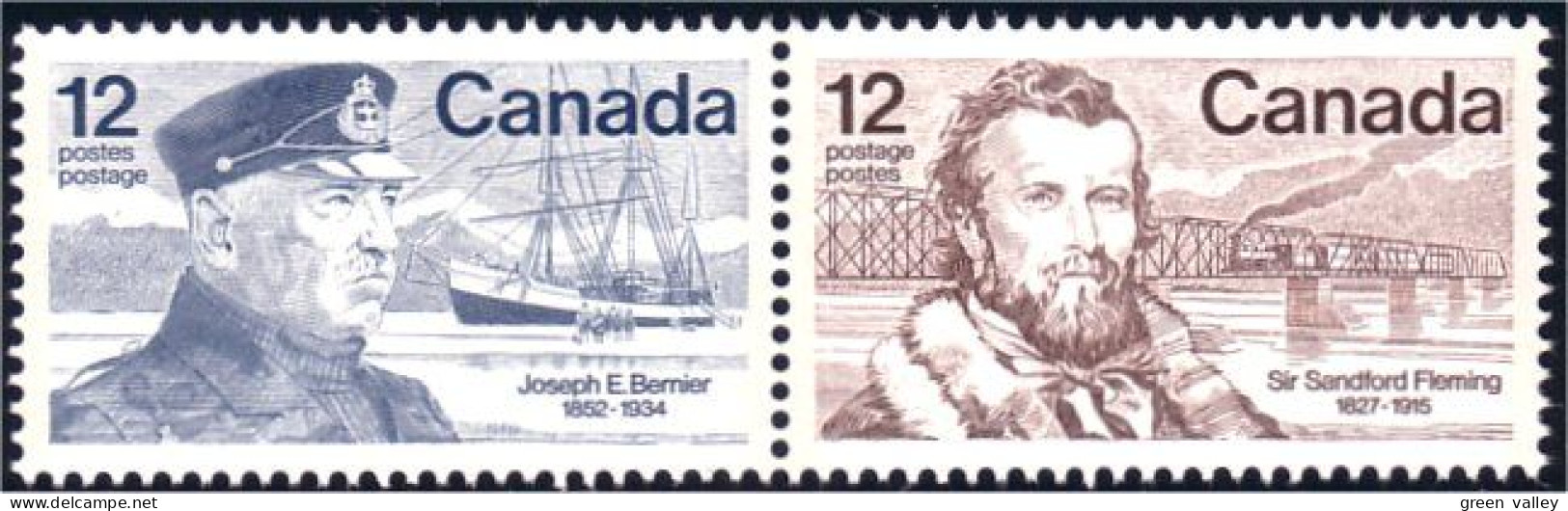(C07-39aa) Canada Fleming Bernier Se-tenant MNH ** Neuf SC - Unused Stamps