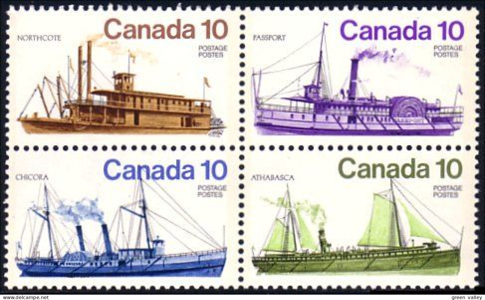 (C07-03ab) Canada Bateaux Inland Ships Se-tenant MNH ** Neuf SC - Barcos