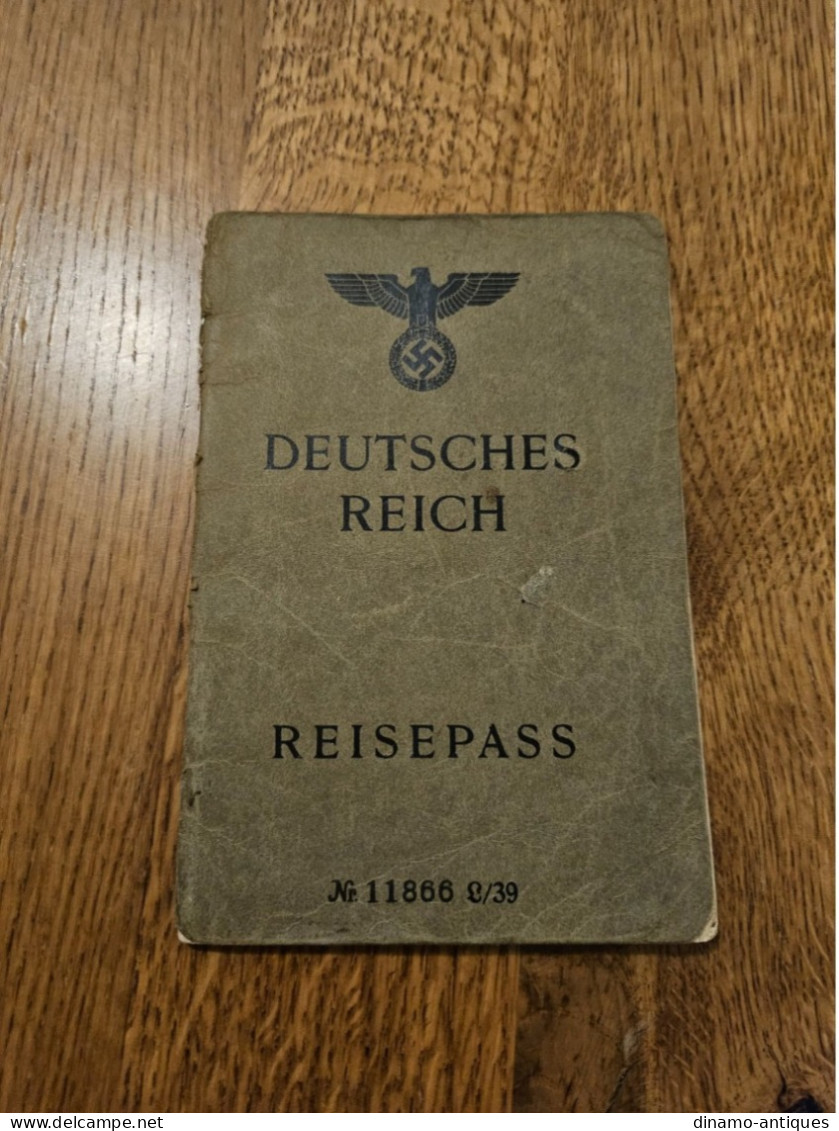 1941 Germany Passport Passeport Reisepass Issued In Regensburg - Historische Dokumente