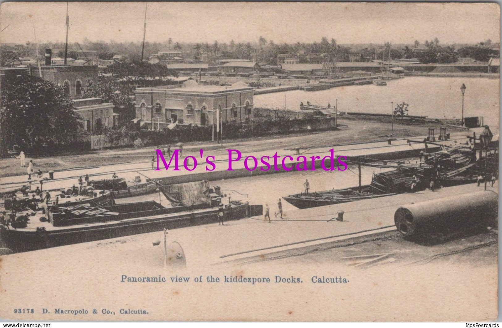 India Postcard - Calcutta, The Kiddezpore Docks   DZ127 - India