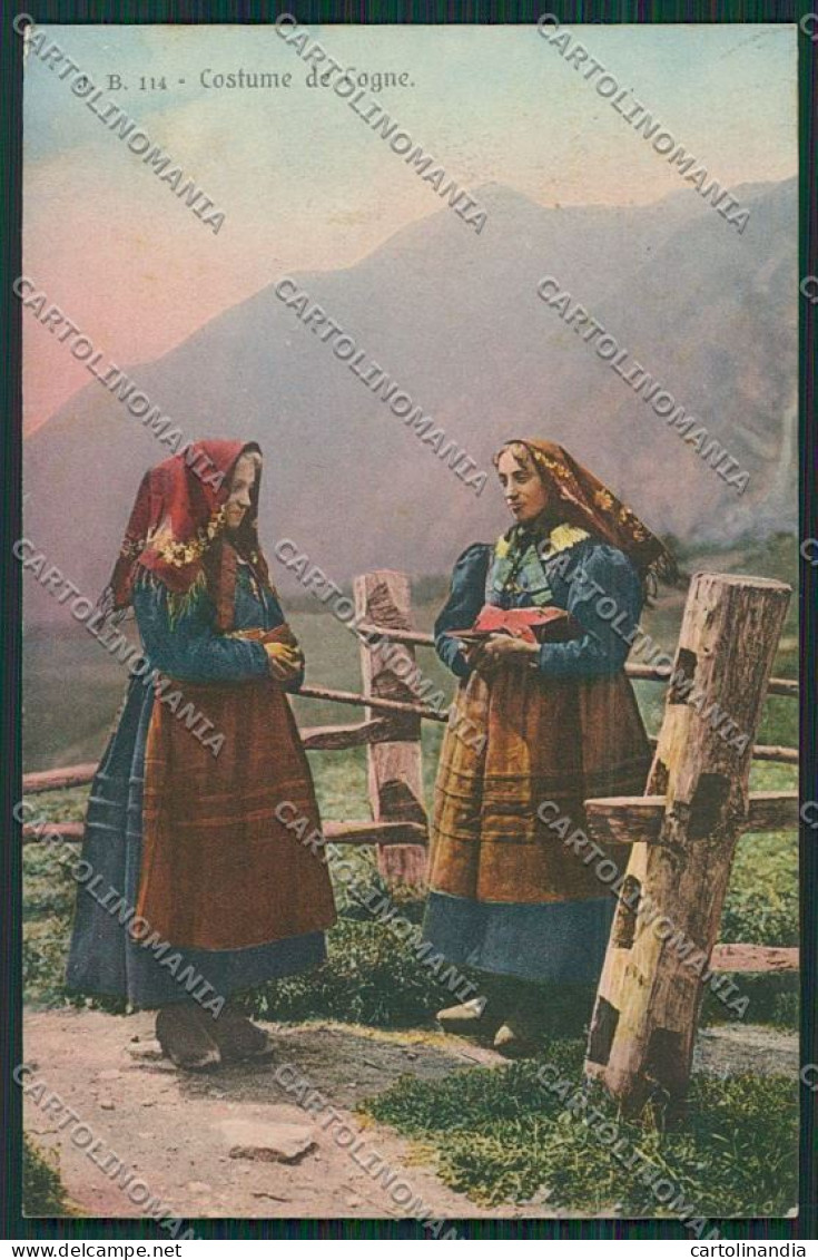 Aosta Cogne Costumi Cartolina QQ5828 - Aosta