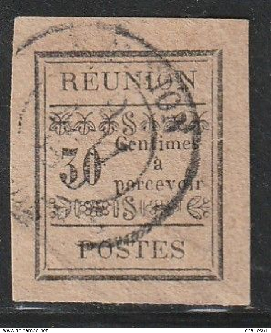 REUNION - TAXE N°5 Obl (1889) 30c Noir - Strafport