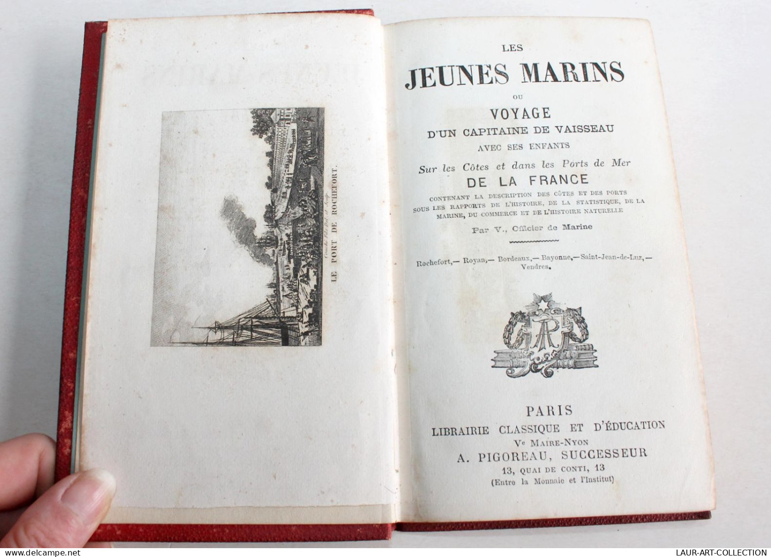 JEUNES MARINS OU VOYAGE CAPITAINE DE VAISSEAU AVEC SES ENFANTS COTES PORT FRANCE / ANCIEN LIVRE XIXe SIECLE (1803.151) - 1801-1900