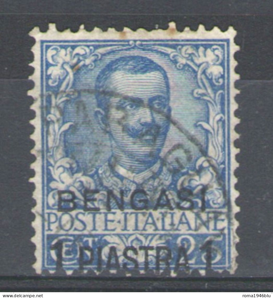 BENGASI 1901 1 PI. SU 25 C. USATO - Europa- Und Asienämter