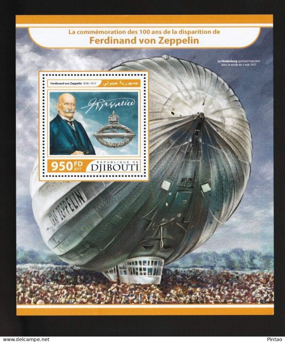 WW14343- DJIBOUTI 2017- MNH (AVIAÇÃO) - Zeppelin