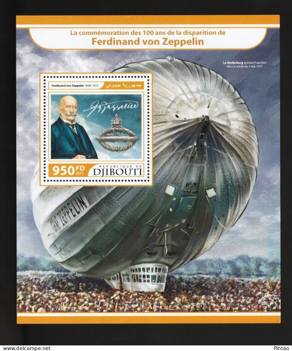 WW14343- DJIBOUTI 2017- MNH (AVIAÇÃO) - Zeppeline