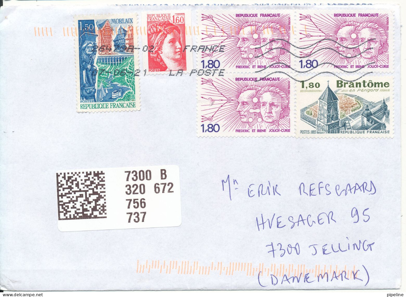 France Cover Sent To Denmark 7-6-2021 With More Stamps - Lettres & Documents