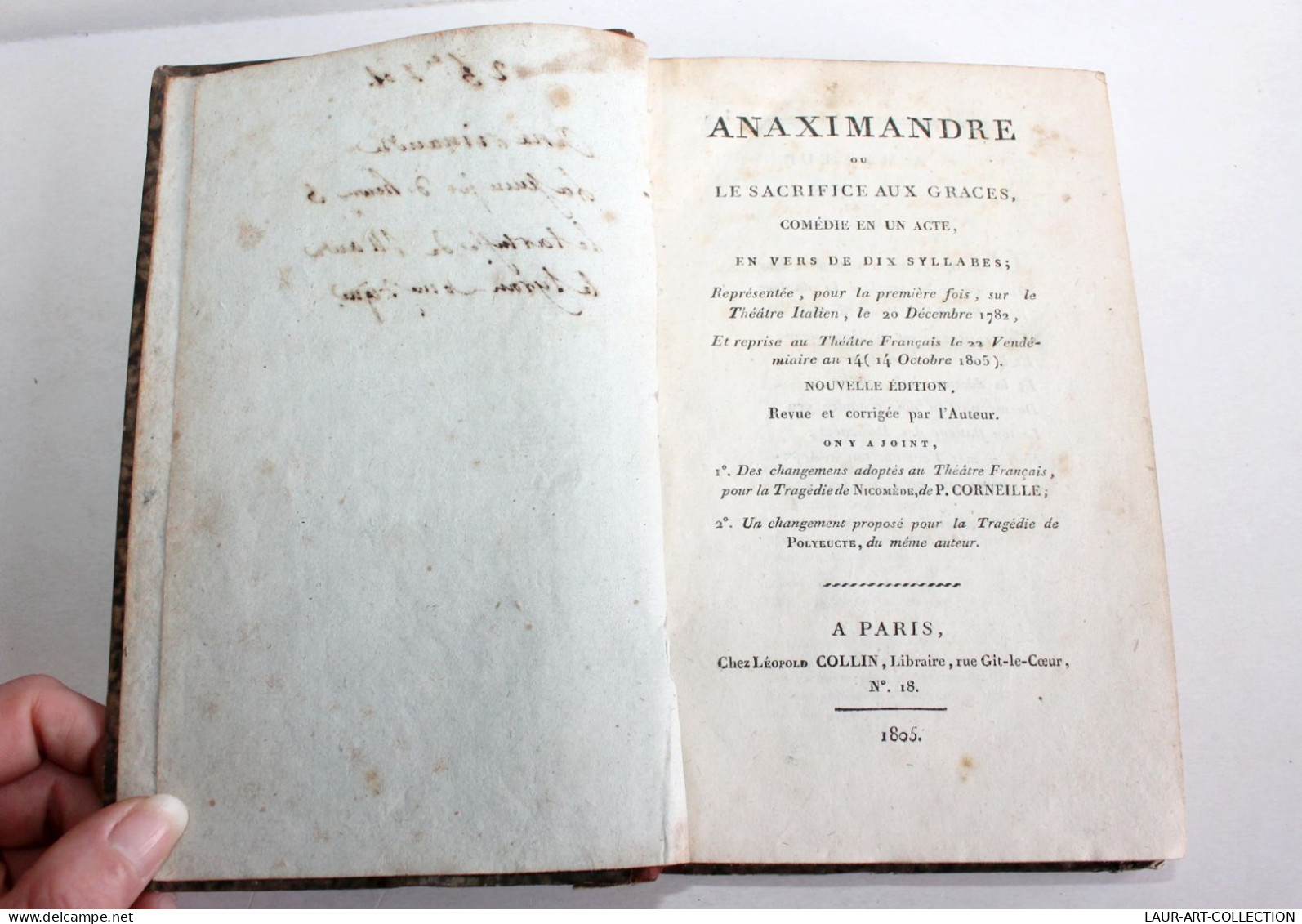 THEATRE RARE 4 COMEDIE 1805: ANAXIMANDRE, JEUNESSE HENRI V, LE TARTUFE, LE TYRAN / ANCIEN LIVRE XIXe SIECLE (1803.152) - French Authors